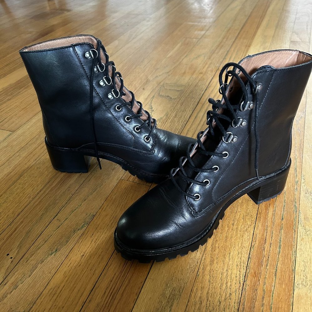 Madewell - The Patti Lace-Up Boot - Black - Size 8 Womens US